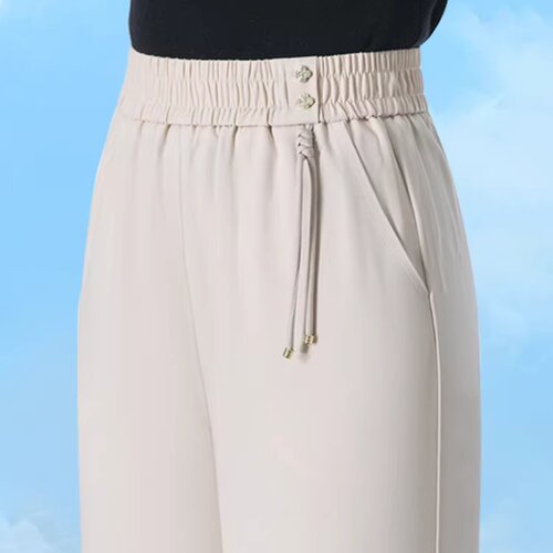 裤子外穿高腰休闲裤国风直筒裤女