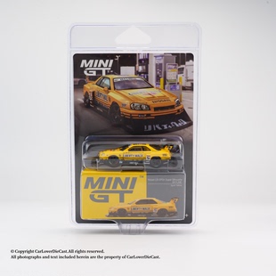 MINIGT 1:64 #1182 日产Nissan R34 宽体 Super 黄 合金汽车模型