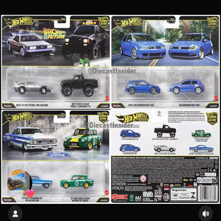 风火轮合金车模HBL96汽车文化双车套仿真高尔夫回到未来64比例