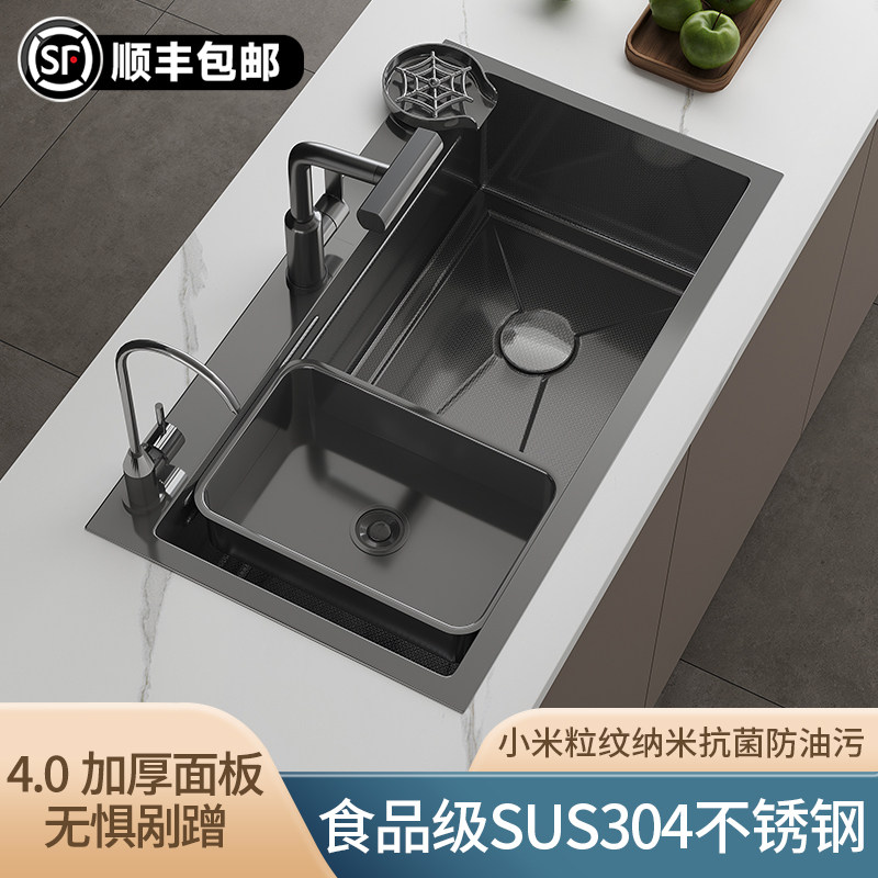 厨房水槽大单槽加厚洗菜盆sus304不锈钢洗碗池家用洗菜池台上水池,家装主材,水槽套餐,淘宝优惠券,粉丝福利购,淘宝优惠卷