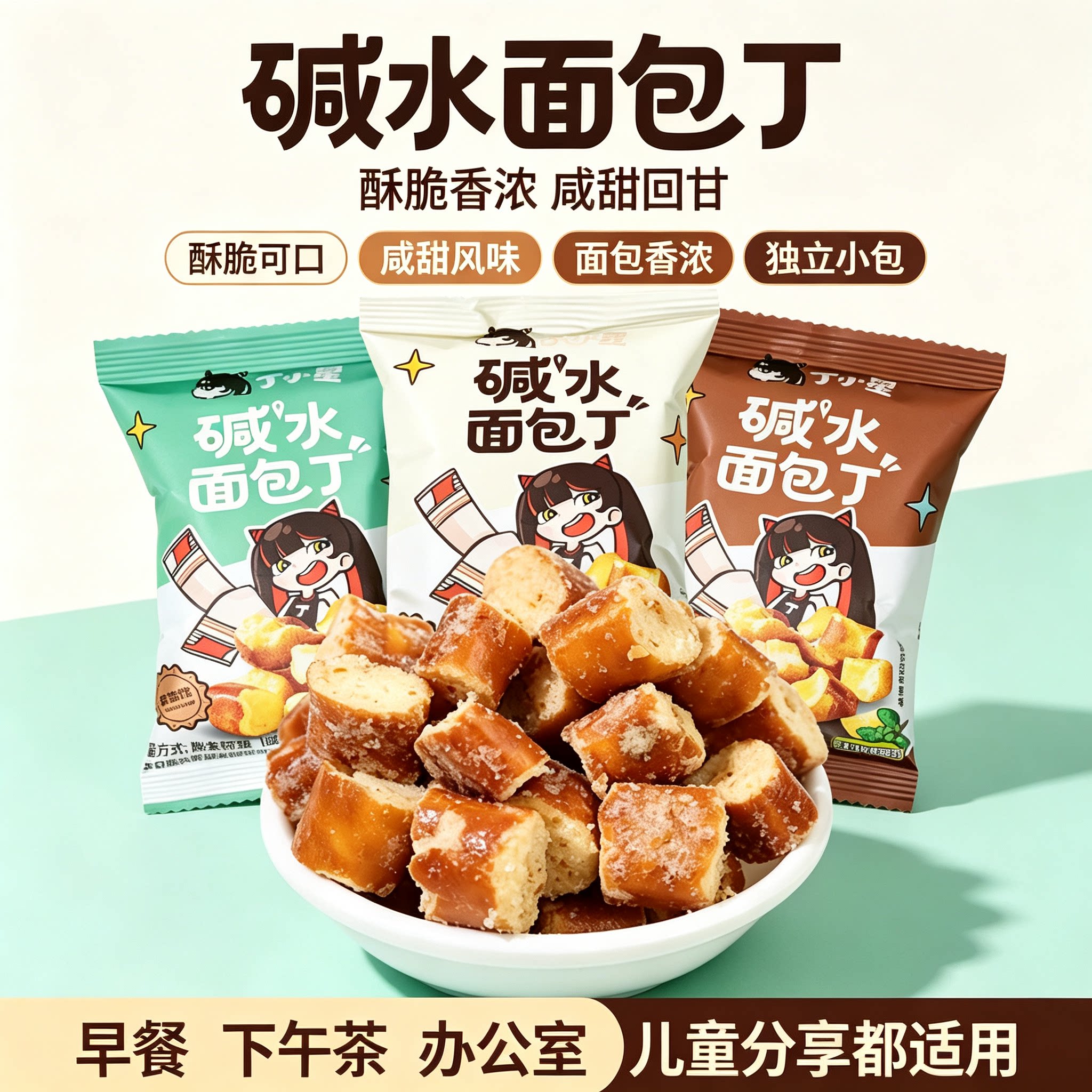碱水面包丁酥脆面包干碱水