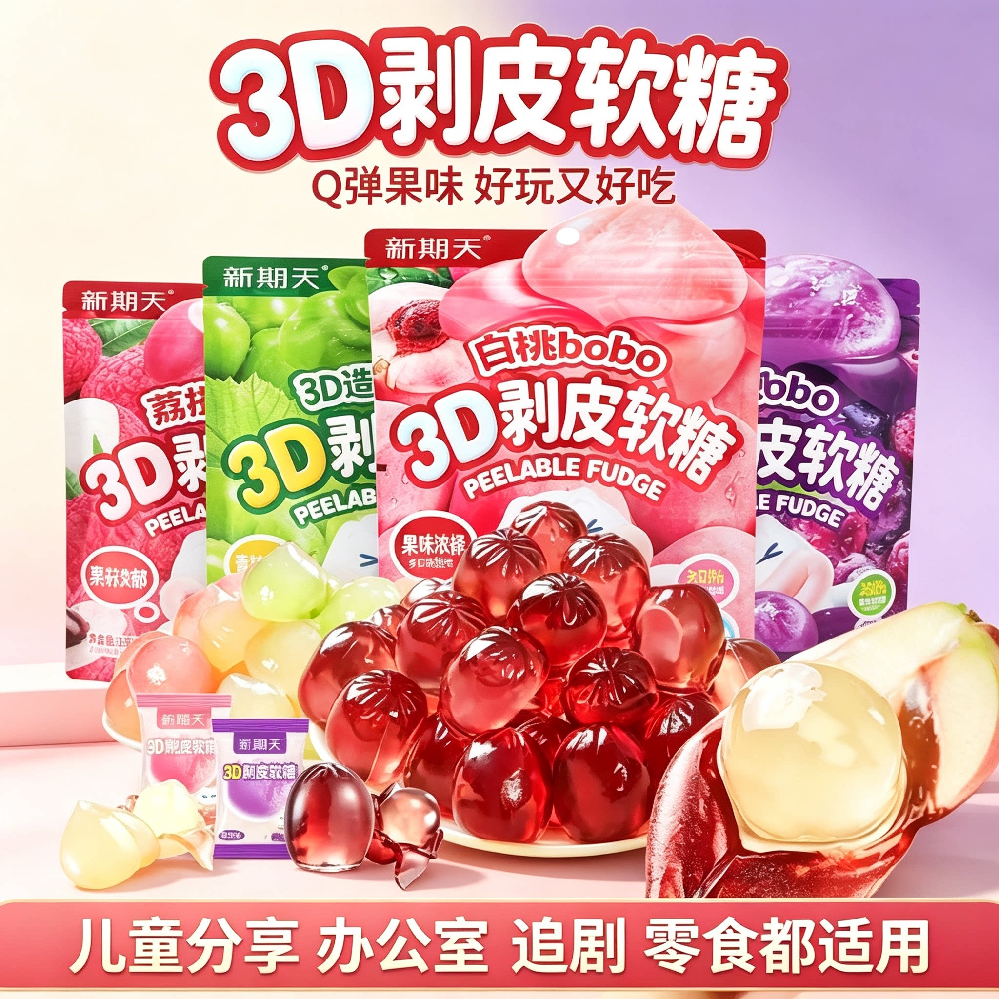 3D剥皮软糖多口味可扒皮