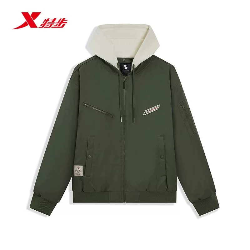 特步棉服男XDNA系列2026冬季新款宽松百搭运动上衣974429170380