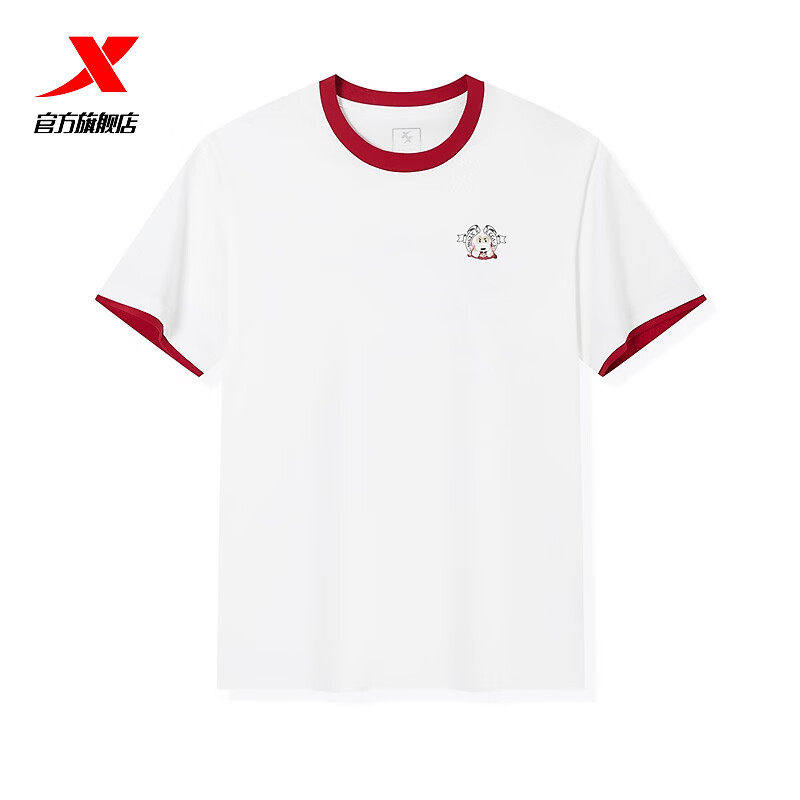 特步短袖女T恤2026夏新款假两件运动休闲纯棉针织衫974228010151