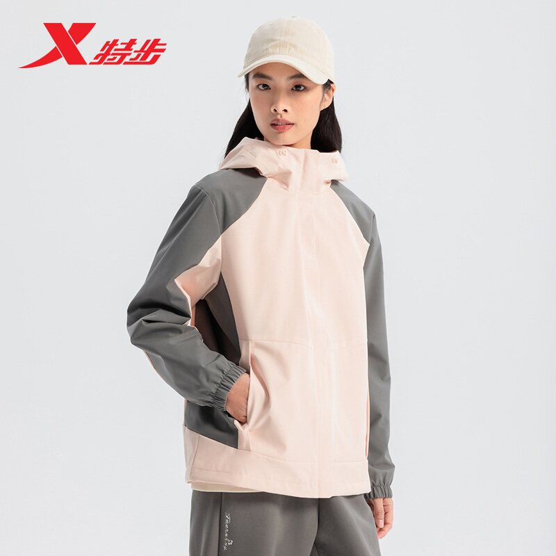 特步加绒外套女2025春季新