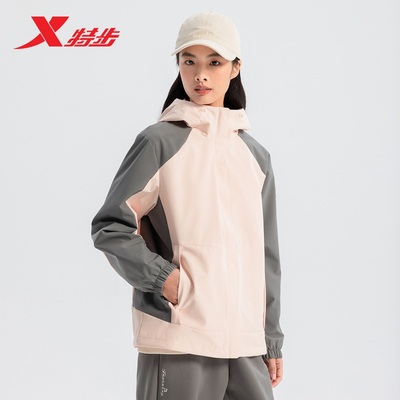 特步加绒外套女2025春季新