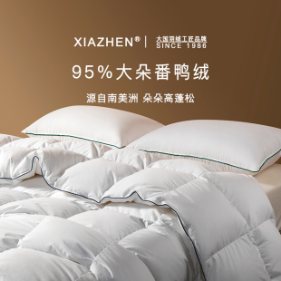 霞珍羽绒被95白鸭绒冬季 加厚保暖被子被芯80支全棉抗菌冬被春秋被