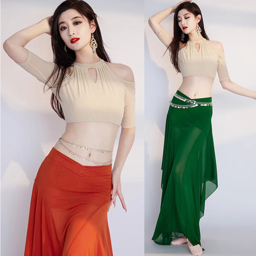 迷迭舞款肚皮舞练功服撞色套装