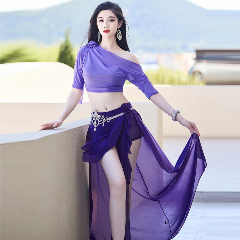 迷迭舞肚皮舞练功服上衣裙子撞色