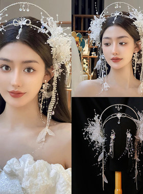 发箍皇冠水晶串珠日韩森系超仙美
