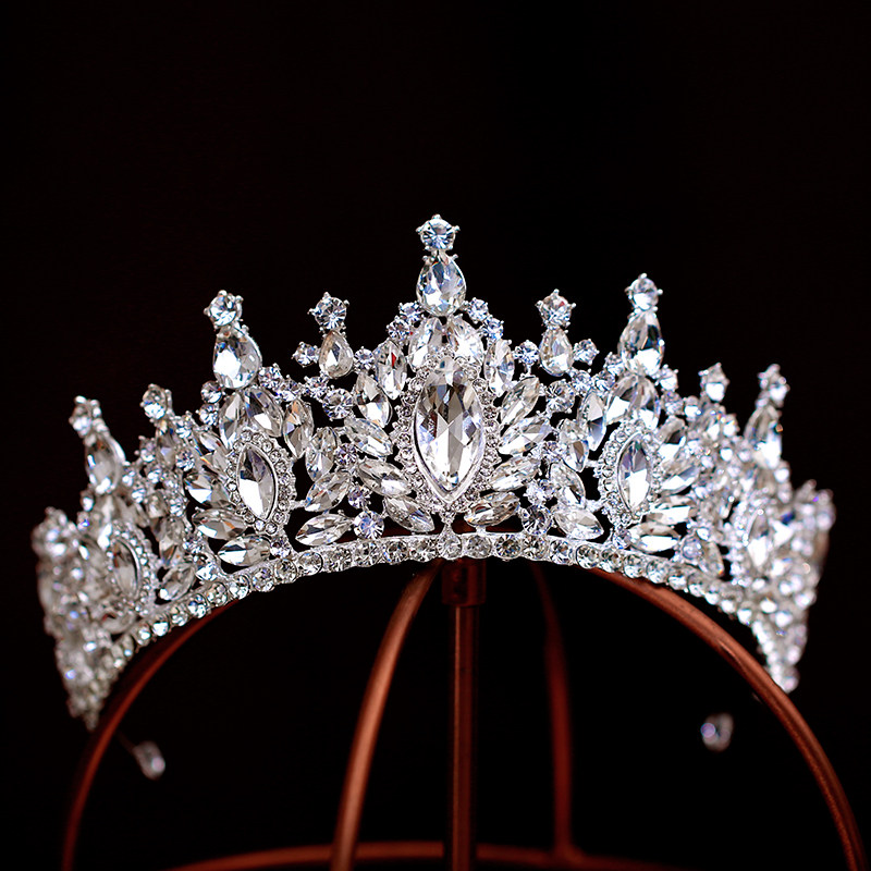 新娘皇冠头饰韩式大气奢华闪钻水晶王冠公主婚纱跟妆造型拍照配饰