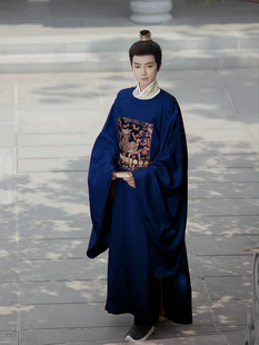 出租 卿如故汉服明制圆领袍补服大放量广袖男纯色伴郎服 团体服