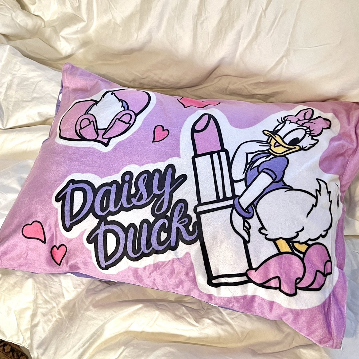 日系ins卡通少女可爱迪士尼唐老鸭黛西daisy纯棉秋冬枕头套