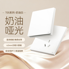 佛山照明超薄开关插座16a面板86型家用墙壁暗装一开五孔插座T05白