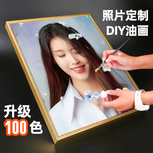 diy数字油画人像真人照片定制
