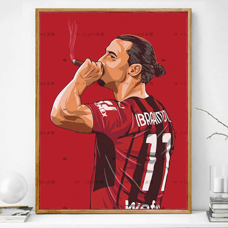 画画diy数字油画伊布足球明星填色手绘油彩画手工礼物填充涂色