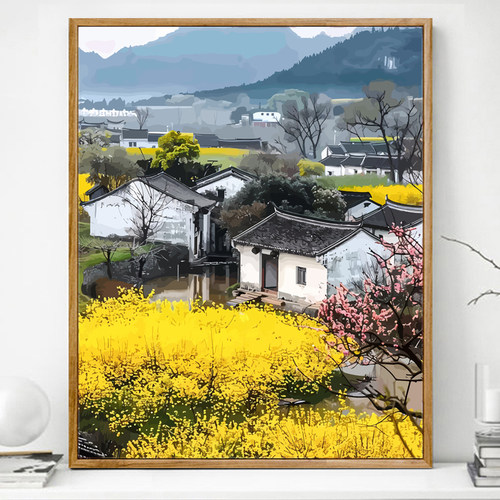 数字油画diy填充画画填色油彩画丙烯涂色解压手工手绘风景装饰画