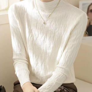 【发哥来了】2025冬季新款纯色波浪纹针织衫XZ65156