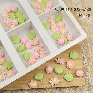 巧克力迷你粉红小荷花荷叶巧克力蛋糕装饰摆件生日烘焙甜品台插件