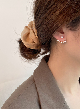 明星同款珍珠耳钉女2025年新款潮纯银小众耳环高级感气质秋冬耳饰