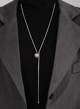 法式珠珠长款毛衣链2025新款爆款轻奢气质时尚小众项链女士配饰