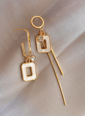 不对称耳环女韩国气质网红耳饰2025年新款潮耳钉925纯银银针