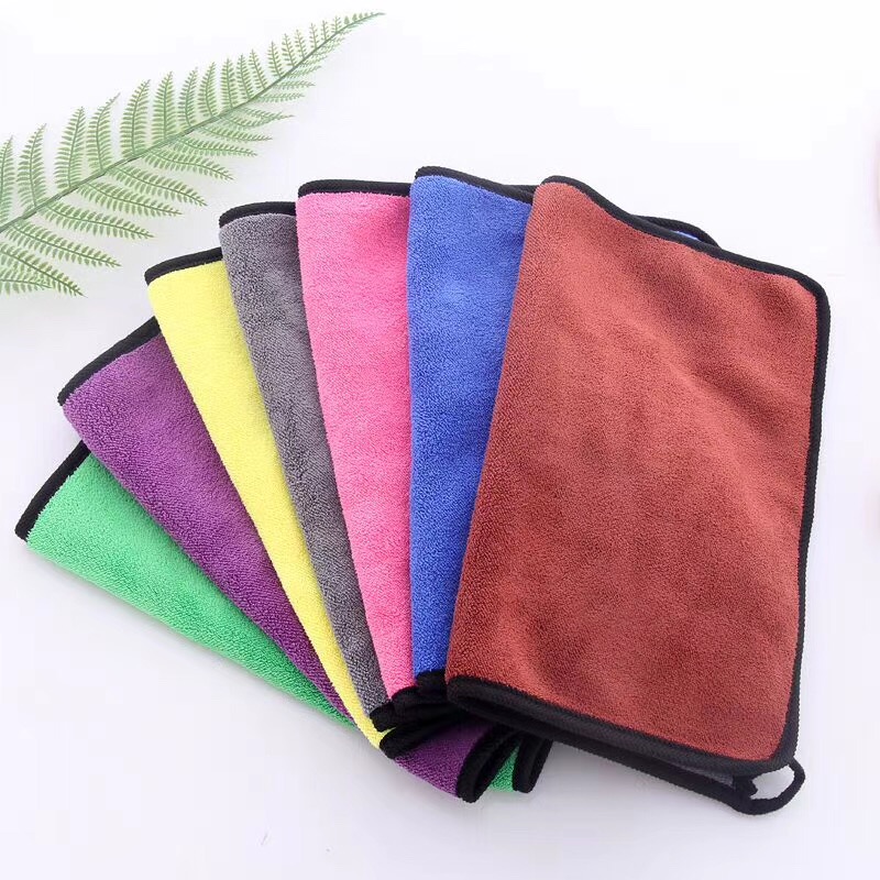 洗车用的毛巾不掉絮柔软吸水高密珊瑚绒厚款擦车巾厨房擦手巾抹布