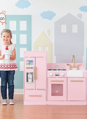 TEAMSON过家家木制仿真声光儿童大型厨房玩具男女孩生日礼物