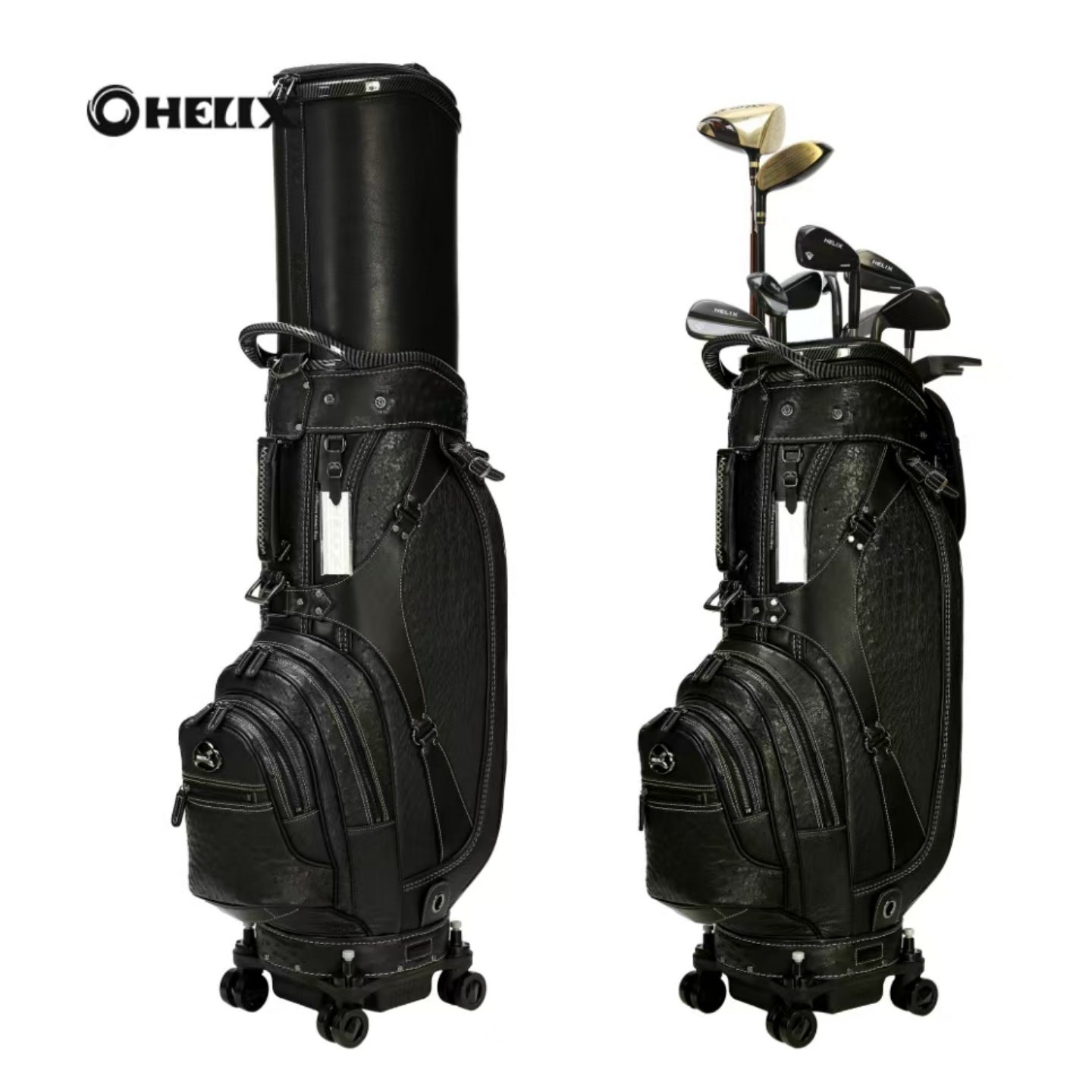 HELIX喜力克斯高尔夫航空托运球包真皮防水耐用万向四轮球包新款