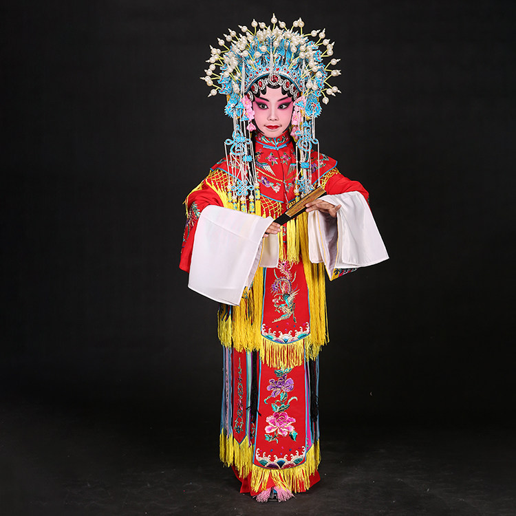 儿童宫装 京剧戏曲花旦戏服贵妃醉酒打金枝皇后梨花颂女演出服装
