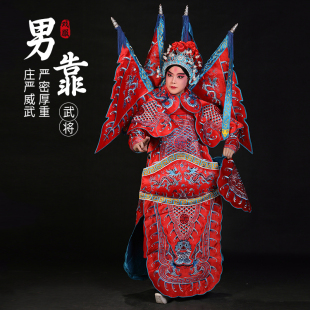京剧豫剧戏曲古装演出服装武生男大靠定军山武将赵云戏服 普男靠