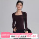 带胸垫瑜伽服女紧身显瘦长袖 运动上衣秋冬普拉提高级感健身训练服