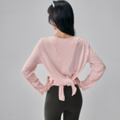 健身上衣秋冬 跑步新款 宽松遮肉运动罩衫 女普拉提训练瑜伽服长袖