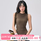 跑步健身T恤 显瘦运动上衣2025新款 云端贝壳无袖 瑜伽服背心女修身