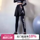 夜跑反光条假两件运动长裤 外穿秋冬 女高腰弹力紧身显瘦健身瑜伽裤