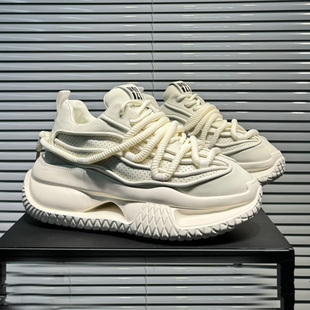 2025年秋季 厚底增高纯色运动休闲鞋 新款 百搭老爹鞋 时尚 美拉德男鞋