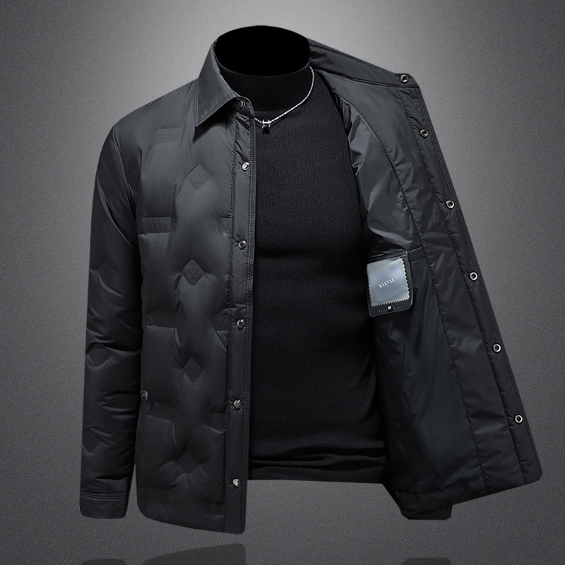 2025冬季新款90%白鸭绒翻领暗花羽绒服钱塘6011-6666P240镂空,男装羽绒服,钱塘6011