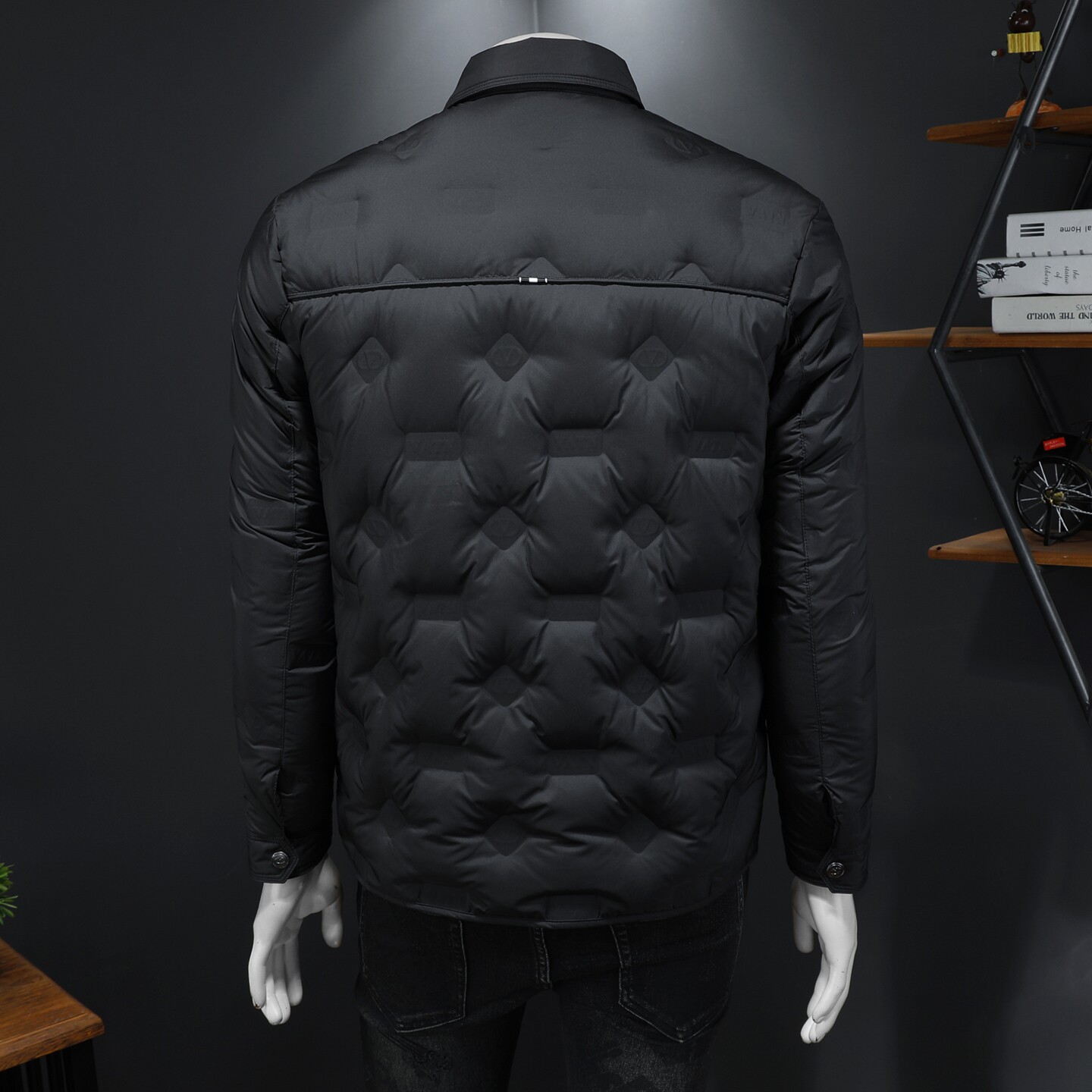 2025冬季新款90%白鸭绒翻领暗花羽绒服钱塘6011-6666P240假模,男装羽绒服,钱塘6011