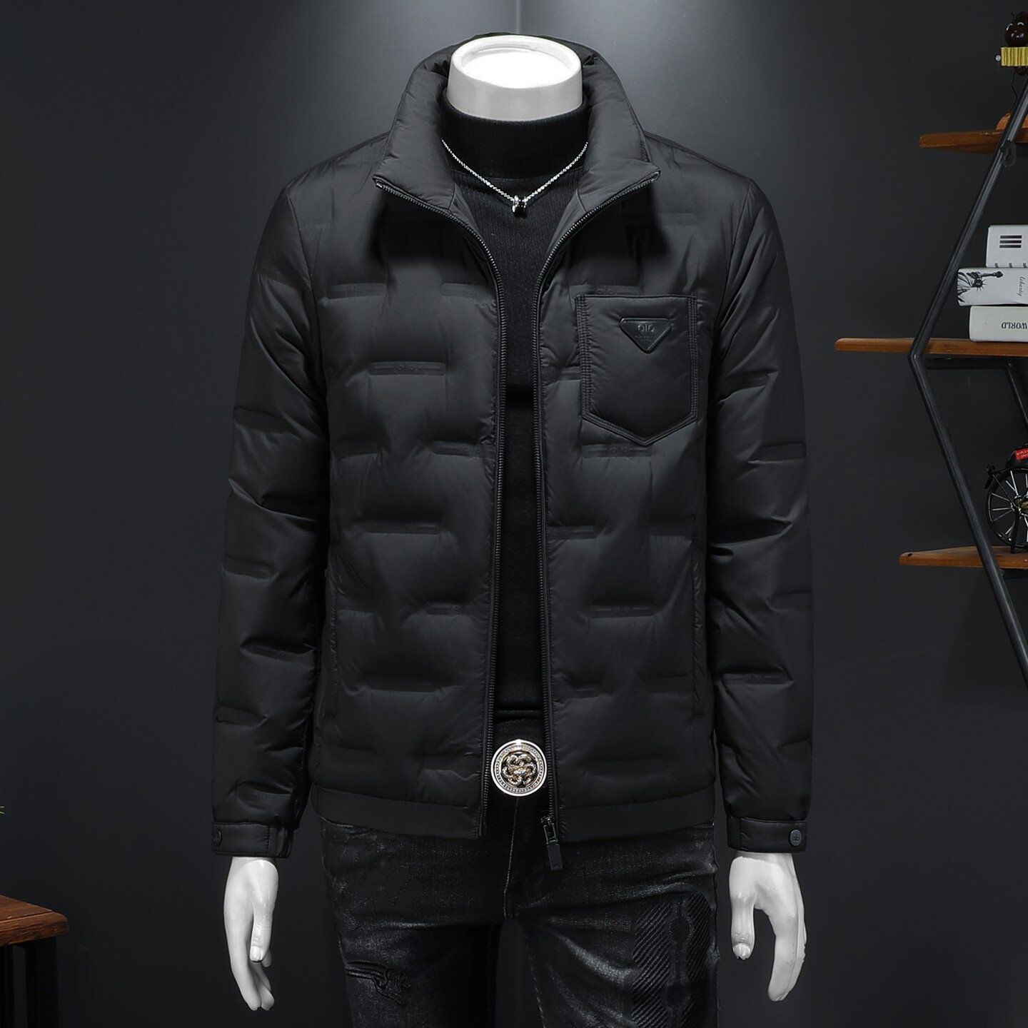 2025冬季新款90%白鸭绒翻领暗花羽绒服 钱塘6011-6966  P240 假模图片