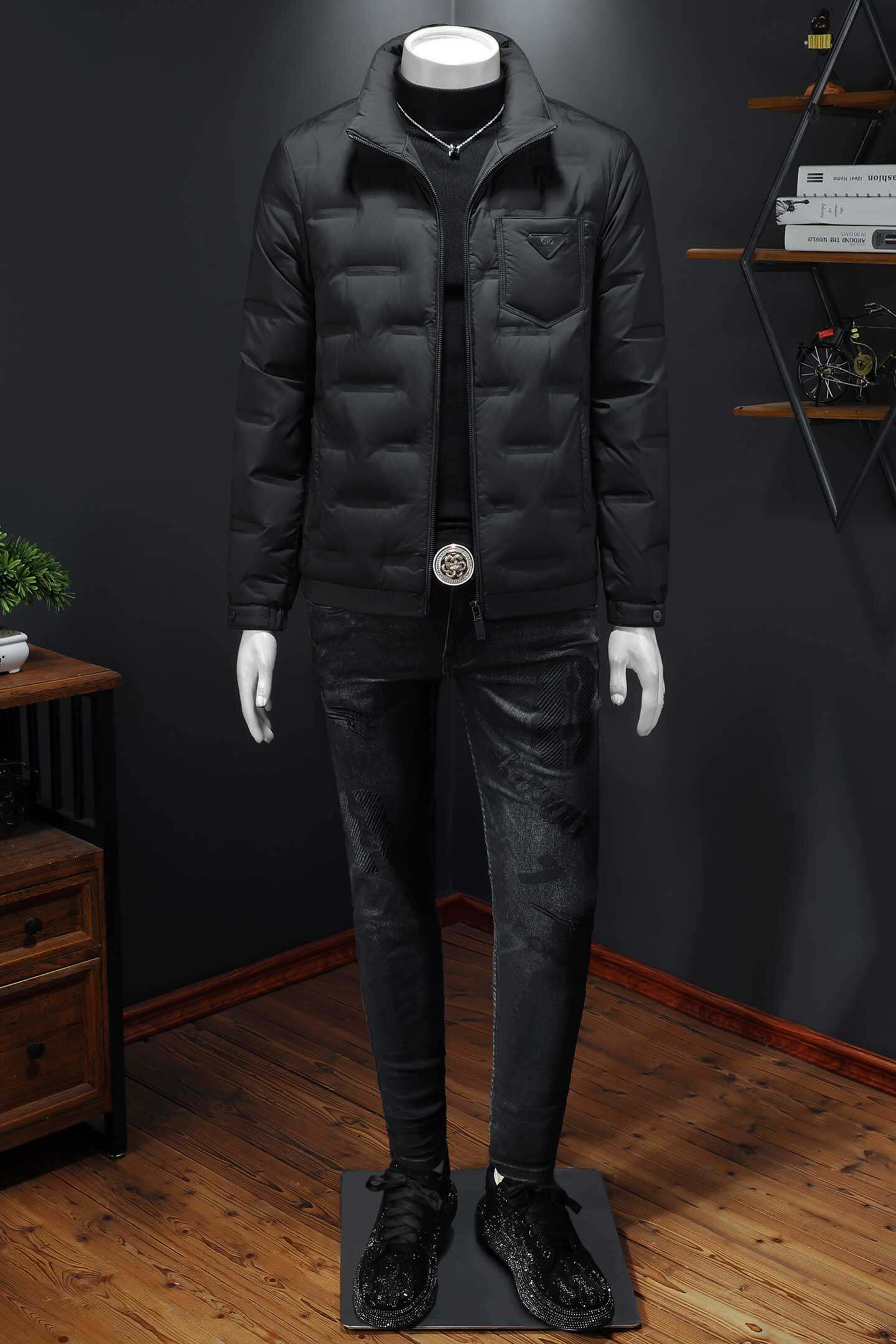 2025冬季新款90%白鸭绒翻领暗花羽绒服钱塘6011-6966P240假模,男装羽绒服,钱塘6011
