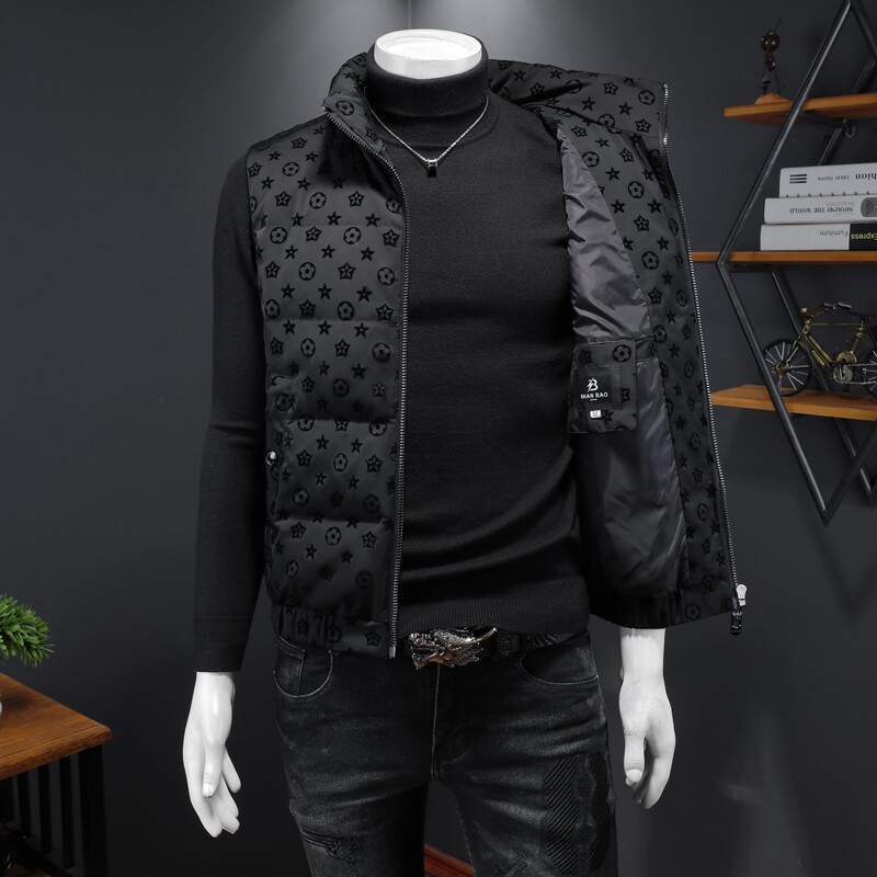 2022冬季新款90%高端羽绒马甲3021-29902P255假模黑色,男装羽绒服,钱塘6011