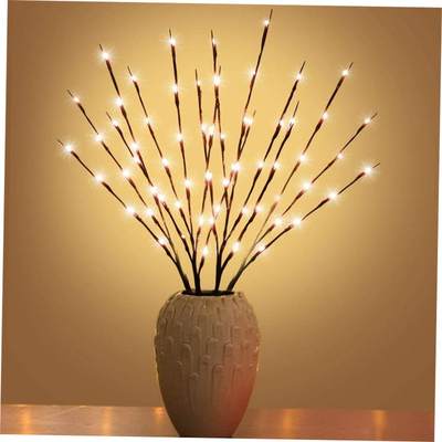 20 LED Twig Lighted Branch Vase Filler Tree Branch Light Chr