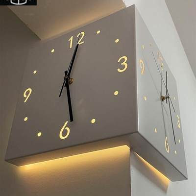 Double sided corner clock,Wall mounted clock,Creati Decora