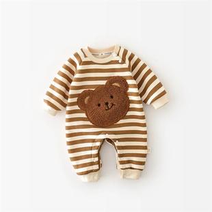 Girls And Rompers Striped Autumn Clothes Baby Boys Spring