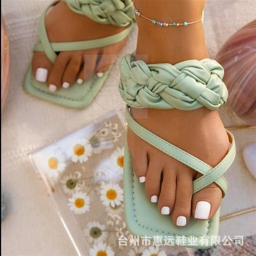 Women's sandals large summer toe flip flops flat bottom