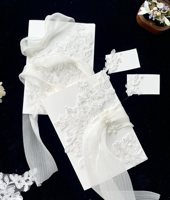 原创手工誓言卡高级小众誓言本户外蕾丝褶皱线条致辞本纯白誓词本