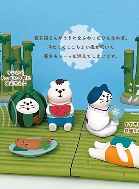 日式zakka夏日竹林树脂摆件