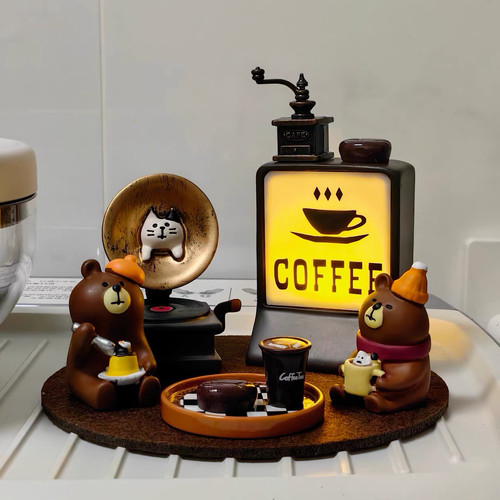 coffee角落装饰小摆件桌面礼物咖啡厅文艺暖心礼物 家居面包装饰