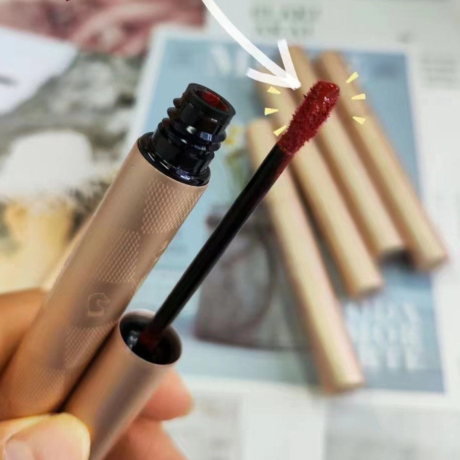 色想棋盘格不沾杯唇釉口红显白防水不掉色丝绒哑光雾面唇膏小众