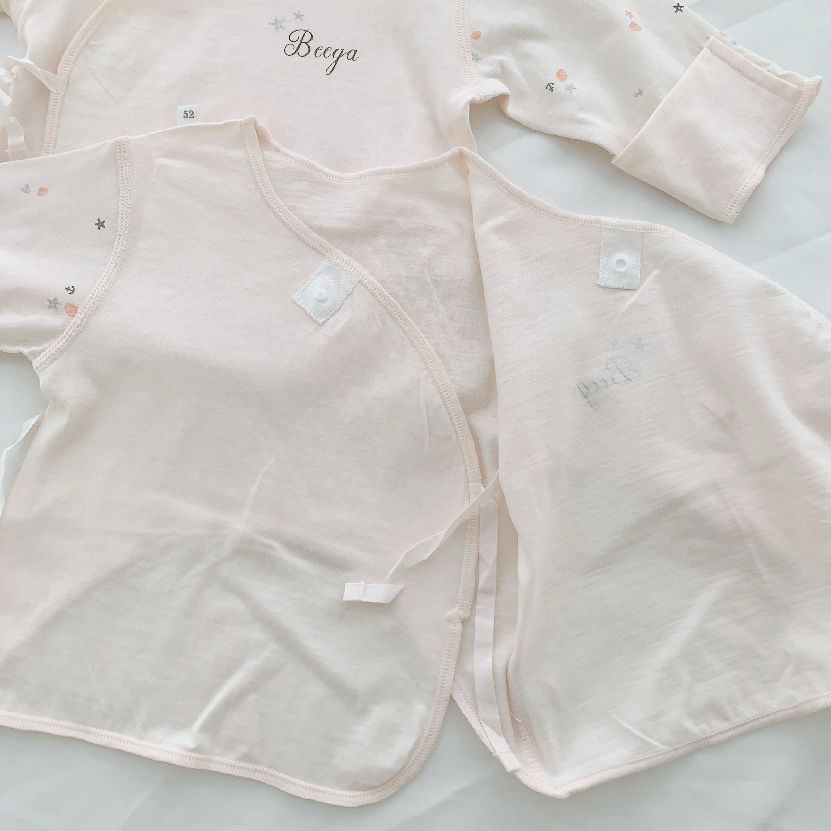 2 PIECES OF 0-3 MONTHS SPRING AND SUMMER NEWBORN BABY HALF-BACK BABY COTTON MONK BABY TOP BONELESS